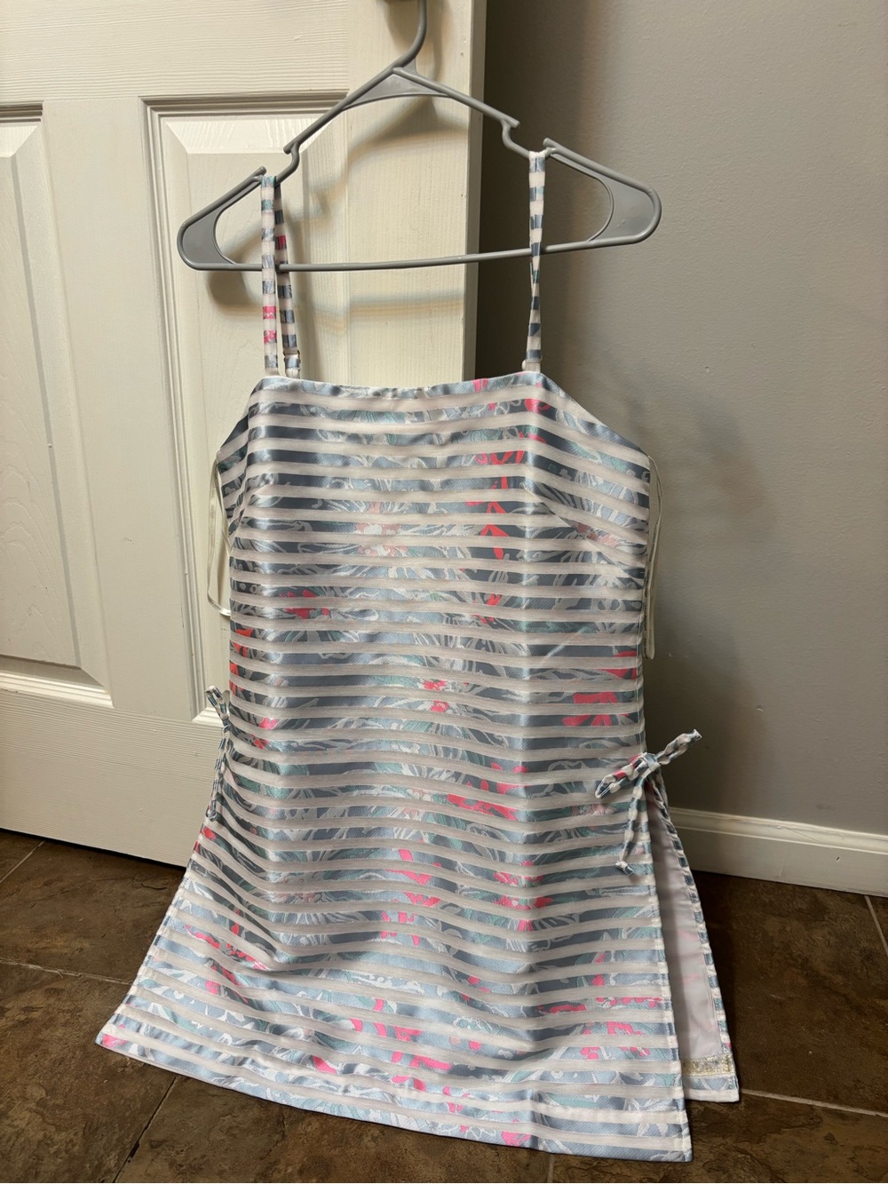 Lilly Pulitzer White, Light Blue & Pink Striped Mini Dress